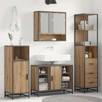 vidaXL Ensemble de mobilier de salle de bain Chêne artisanal
