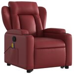 vidaXL Fauteuil inclinable de massage Rouge bordeaux Similicuir