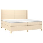 vidaXL Sommier à lattes de lit matelas et LED Crème 200x200 cm Tissu