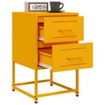 vidaXL Tables de chevet 2 Pièces jaune moutarde 36x39x60 5 cm acier