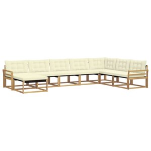 vidaXL Ensemble de canapés d'extérieur 8 pc Blanc et crème