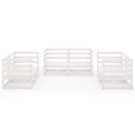 Salon de jardin meuble d'extérieur ensemble de mobilier 6 pièces blanc bois de pin massif 02_0016975