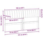 vidaXL Tête de lit capitonnée Noir 160 cm Pin massif