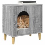 vidaXL Maison pour chat Gris Sonoma 51 x 30 x 52 cm Bois d'ingénierie
