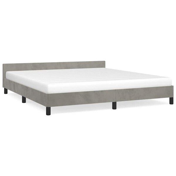 vidaXL Cadre de lit sans matelas gris clair 160x200 cm velours