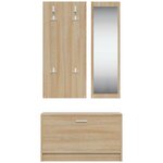 vidaXL Ensemble de meubles à chaussures 3 en 1 en bois d'ingénierie chêne Sonoma