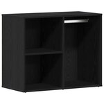 vidaXL Table de Maquillage LED avec 2 Armoires Chêne Noir Bois d'Ingénierie