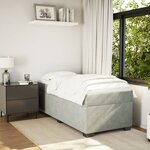 vidaXL Sommier à lattes de lit et matelas Gris clair 90x200 cm Velours