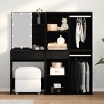 vidaXL Table de Maquillage LED avec 2 Armoires Chêne Noir Bois d'Ingénierie