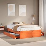 vidaXL Cadre de lit sans matelas avec tiroirs 140x190 cm bois de pin