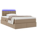 vidaXL Lit avec rangement et LED avec matelas Cappuccino 120 x 200 cm