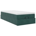 vidaXL Cadre de lit ottoman avec matelas vert foncé 90x190 cm velours