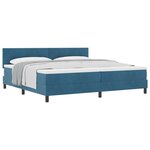 Lit Box Spring vidaXL avec Matelas Bleu Foncé 200x200 cm Velours