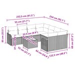 Ensemble de canapés de jardin vidaXL 9 pièces avec coussins gris poly rotin