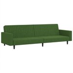 vidaXL Canapé-lit à 2 places vert foncé velours