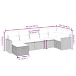 vidaXL Salon de jardin avec coussins 7 Pièces gris résine tressée