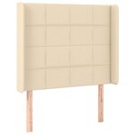 vidaXL Tête de lit avec oreilles Crème 103x16x118/128 cm Tissu
