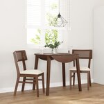 vidaXL Chaises à manger coussins 2 Pièces marron bois massif caoutchouc