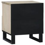 vidaXL Tables de chevet 2 Pièces Blanc et noir 40 x 33 x 46 cm