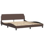 vidaXL Lit Viana avec matelas marron 180x200 cm similicuir