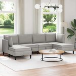 vidaXL Ensemble de meubles pour le salon 6 Pièces Gris clair Tissu