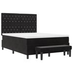 vidaXL Lit à Ressorts avec Matelas & Banc Noir 140x200 cm Velours