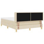 vidaXL Lit à ressort avec matelas – Crème – 140 x 190 cm – Tissu