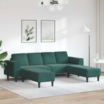 vidaXL Canapé de salon 3 Pièces Vert foncé 250 x 188 x 76 cm