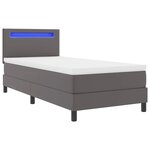vidaXL Lit à ressorts avec matelas Gris 90 x 200 cm Simili cuir