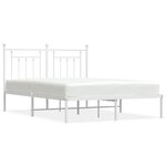 vidaXL Cadre de lit métal sans matelas et tête de lit blanc 150x200 cm