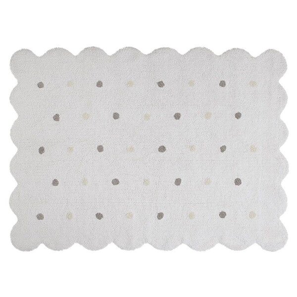 Tapis coton forme biscuit - blanc - 120 x 160