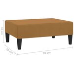 vidaXL Repose-pied Marron 78x56x32 cm Velours