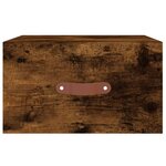 vidaXL Table de chevet murale chêne fumé 35x35x20 cm