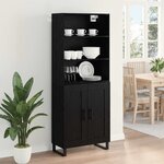 vidaXL Haut Armoire Chêne noir 69 5 x 34 x 180 cm Bois d'ingénierie