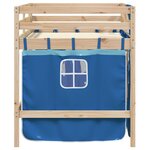 vidaXL Lit mezzanine enfants avec rideaux sans matelas bleu 90x200cm