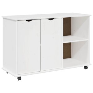 vidaXL Cabinet roulant Blanc 100 x 39 x 65 5 cm Bois de Pin Massif