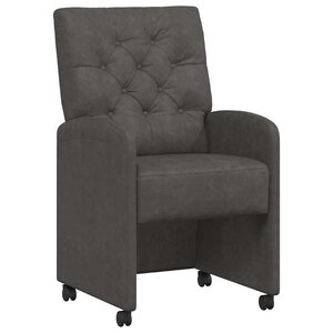 vidaXL Chaises de Salle à Manger avec Roues 2 Pièces Noir 58 x 67 x 97 cm