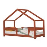 Lit cabane enfant LUCKY 120 x 190 rouge brique