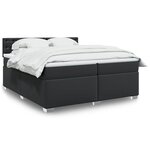 vidaXL Sommier à lattes de lit avec matelas Noir 200x200 cm Similicuir