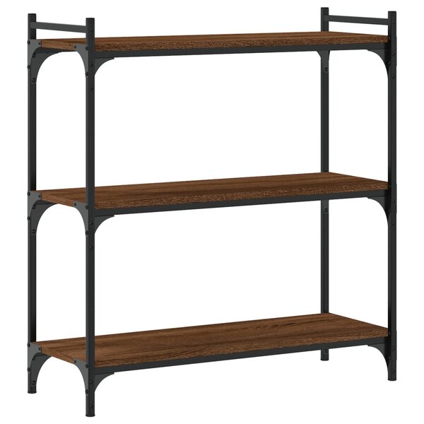 vidaXL Bibliothèque 3 niveaux chêne brun 80x30x86 cm bois d'ingénierie