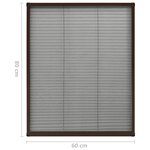 vidaXL Moustiquaire plissée pour fenêtre Aluminium Marron 60x80 cm