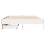 vidaXL Cadre de lit sans matelas blanc 135x190 cm bois de pin massif