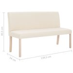 vidaXL Banc 139 5 cm Crème Polyester
