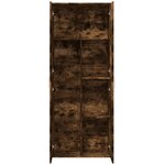 vidaXL Buffet haut chêne fumé 70x35x180 cm bois d'ingénierie