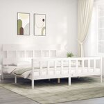 vidaXL Cadre de lit sans matelas blanc 200x200 cm bois massif de pin