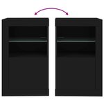 vidaXL Armoire latérale avec lumières LED noir bois d'ingénierie