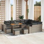 vidaXL Ensemble de canapé de jardin 13 Pièces Gris polyrotin