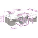 vidaXL Ensemble de canapé de jardin 11 Pièces Noir Poly Rattan