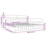 vidaXL Cadre de lit métal sans matelas et pied de lit blanc 200x200 cm