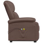 vidaXL Fauteuil de massage Marron Similicuir